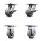 Service Caster 5 Inch Thermoplastic Caster Set with Roller Bearing 2 Brakes and 2 Rigid SCC SCC-35S520-TPRRF-SLB-2-R-2 - alternate 1